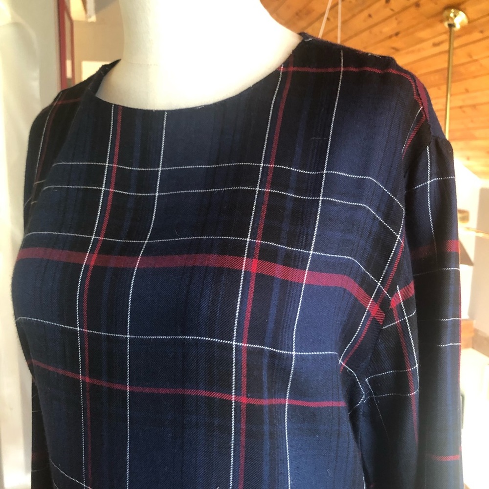 Plaid peplum blouse